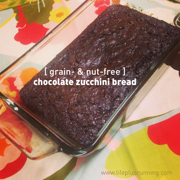 paleo-friendly nut- and grain- free chocolate zucchini bread by lifeplusrunning.com