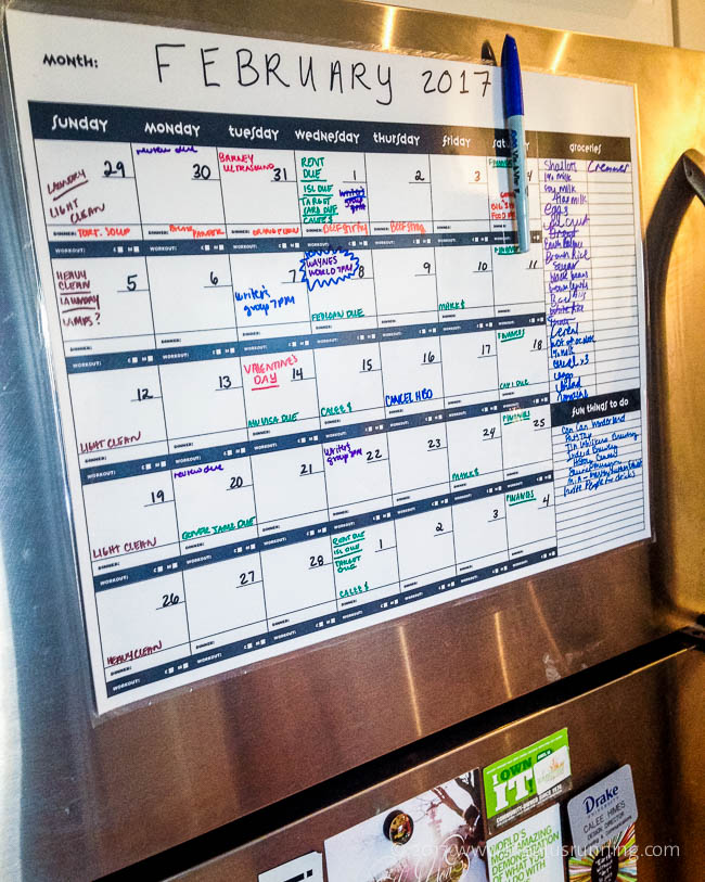 print-at-home refrigerator wet-erase home organizer and calendar // lifeplusrunning.com