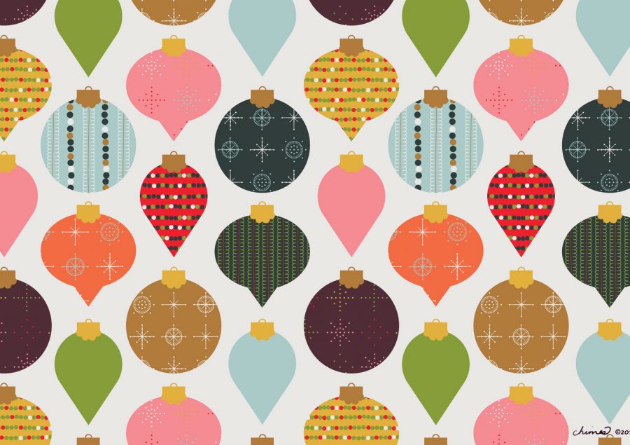 Multicolored midcentury ornaments pattern by Calee A.H. Cecconi © 2019